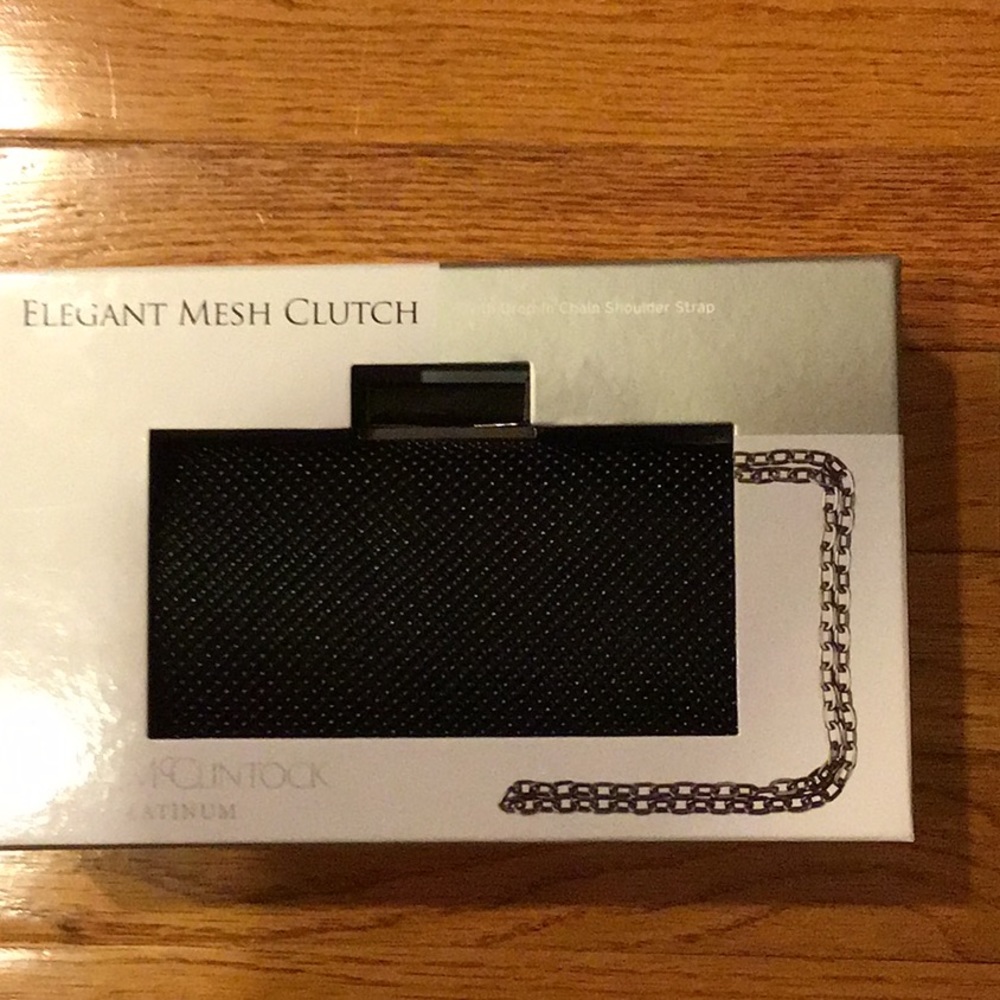 Jessica McClintock Platinum elegant mesh clutch